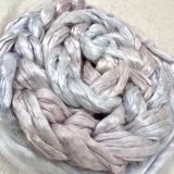 Bombyx Silk from China, Salt Spring Island Limited Edition 'Sterling Silver' - Combed Top/Sliver 25g