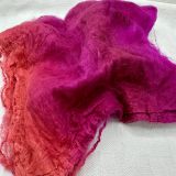Hand-dyed Bombyx Silk Hankies - 'Fuchsia Love'