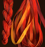 montano series fine cord silk thread and 3.5mm silk ribbon in bittersweet